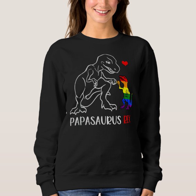Sudadera Papasaurus Rex T Rex Dinosaur Orgullo Papá Lgbt Or (Anverso)