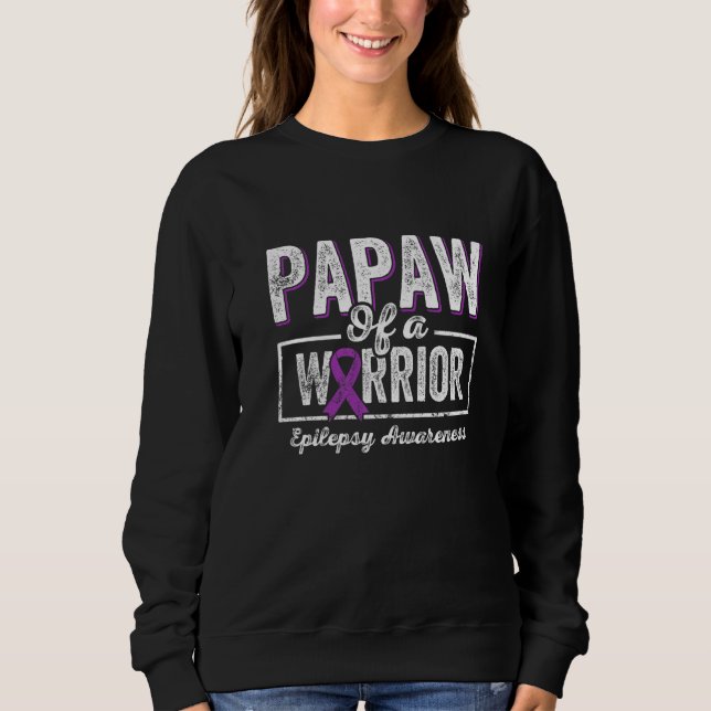 Sudadera Papaw of a Warrior Epilepsy Papaw Purple Ribbon Su (Anverso)