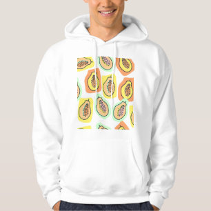 Sudadera Papaya dibujada a mano: Patrón de cosecha creativa