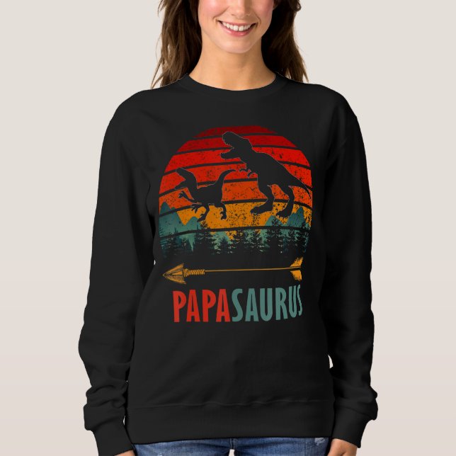 Sudadera Papel de Papasauro T Rex Dinosaur Saurus (Anverso)