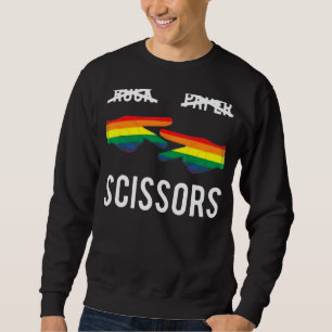 Sudadera Papel de rock tira el orgullo lesbiano Rainbow Lgb