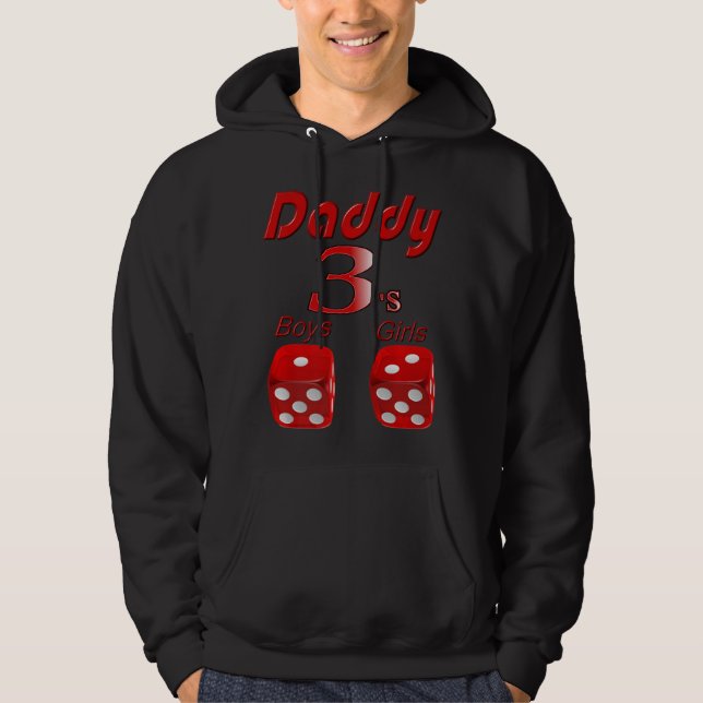 Sudadera Papi 3'S Vegas Dice Rolls 1 Hijo 2 Hijas Craps (Anverso)
