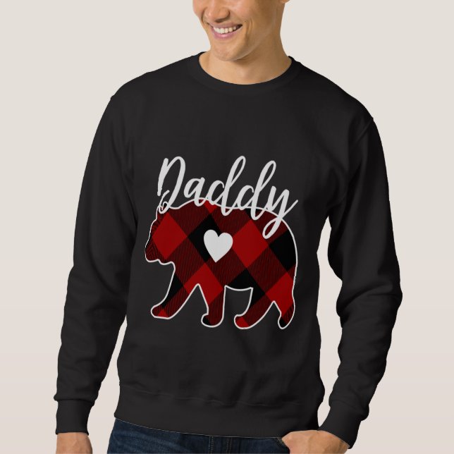Sudadera Papi Bear Navidades Búfalo Tapado Blanco Rojo Y B (Anverso)