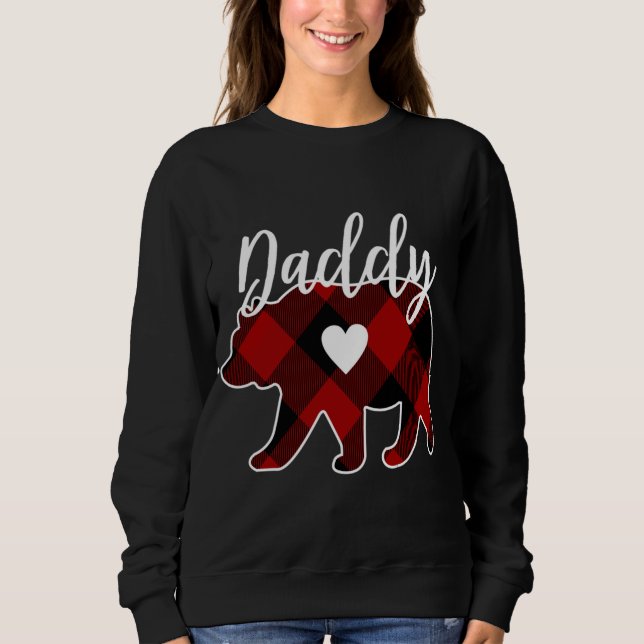 Sudadera Papi Bear Navidades Búfalo Tapado Blanco Rojo Y B (Anverso)