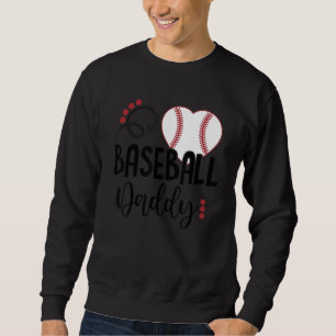 Sudadera Papi de béisbol Love Heart Baseball