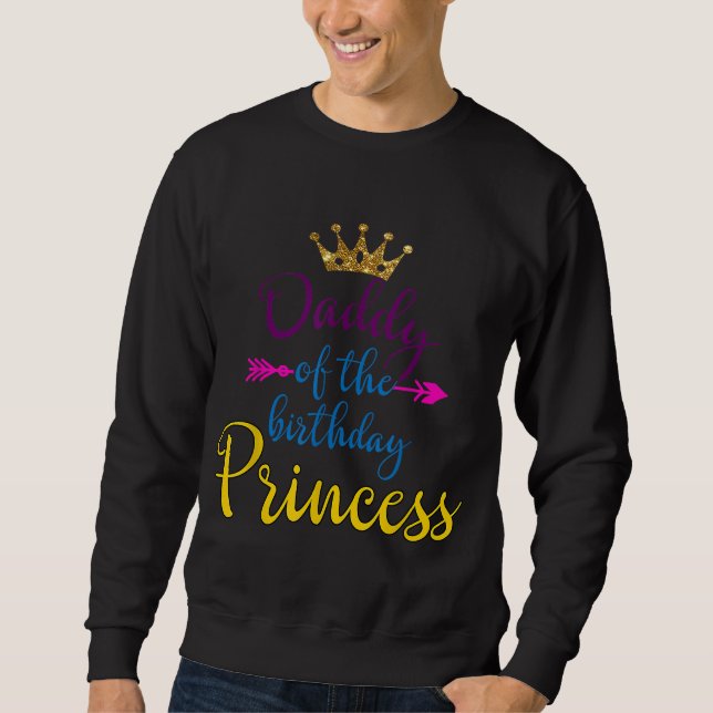 Sudadera Papi De La Princesa De Cumpleaños Que Coincide Con (Anverso)