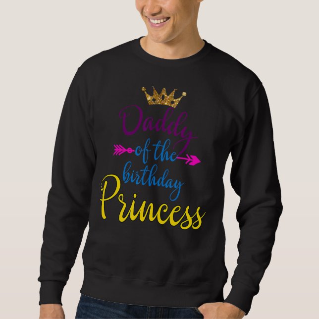 Sudadera Papi De La Princesa De Cumpleaños Que Coincide Con (Anverso)