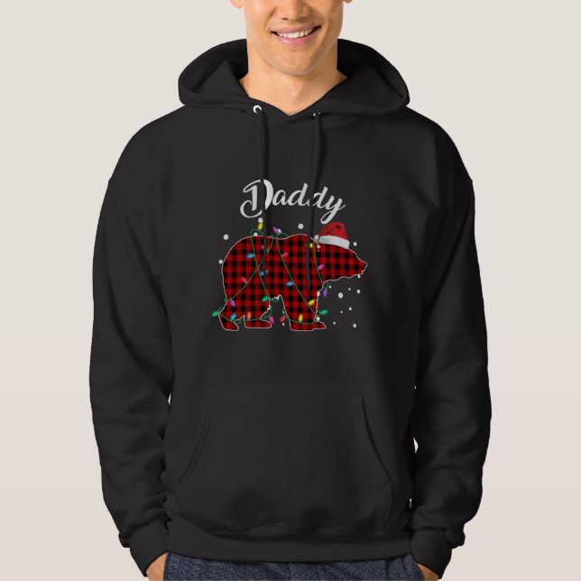 Sudadera Papi de papel rojo oso juego búfalo pajama (Anverso)