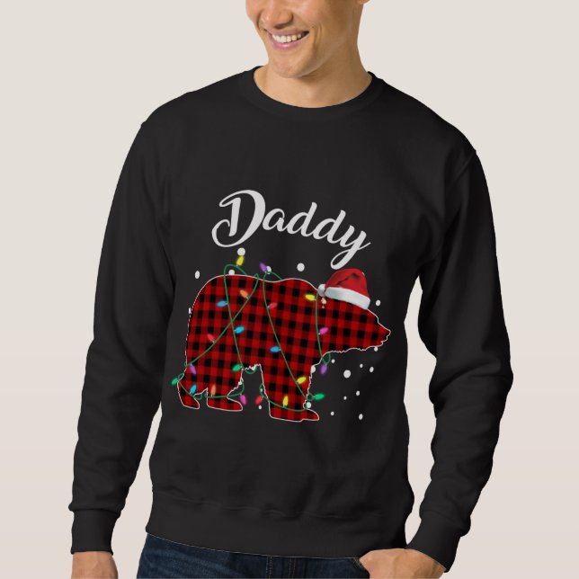 Sudadera Papi de papel rojo oso juego búfalo pajama (Anverso)