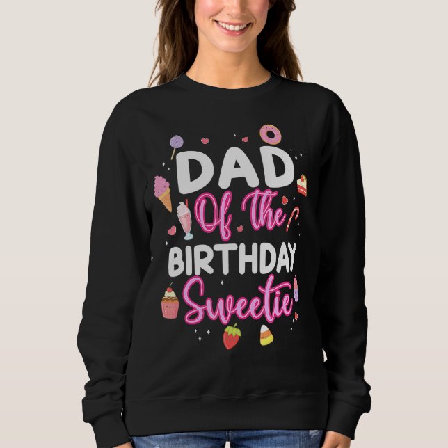 Sudadera Papi Del Cumpleaños Sweetie Candy Lollipop Bday (Anverso)