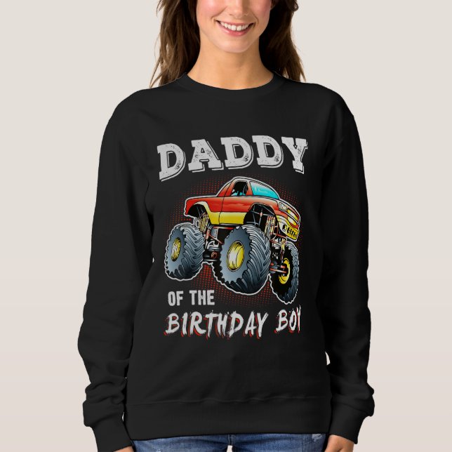 Sudadera Papi Del Monstruo Del Nacimiento Camión Cumpleaños (Anverso)