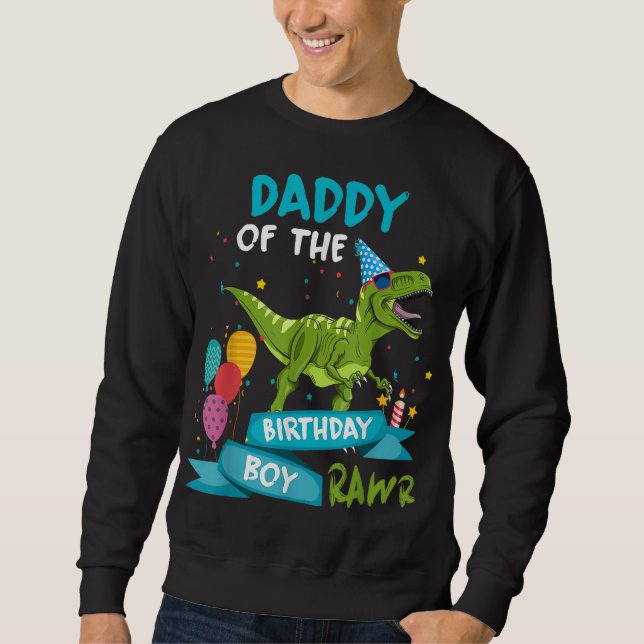 Sudadera Papi del niño cumpleaños RAWR T-Rex (Anverso)