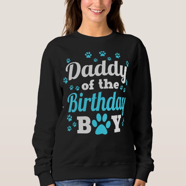 Sudadera Papi Del Niño De Cumpleaños Perro Paw Fiesta Bday  (Anverso)