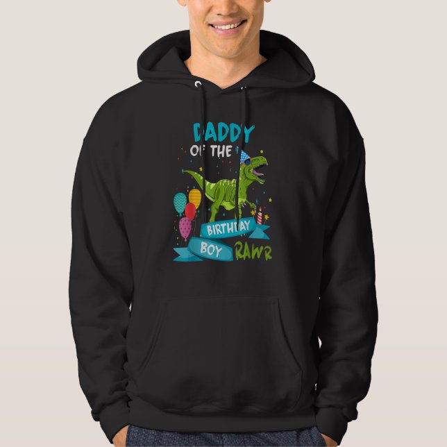 Sudadera Papi Del Niño De Cumpleaños Rawr Rex Dinosaur Birt (Anverso)