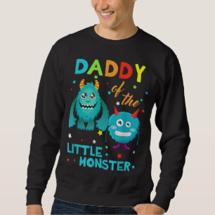 Sudadera Papi Del Pequeño Monstruo De La Familia De Cumplea