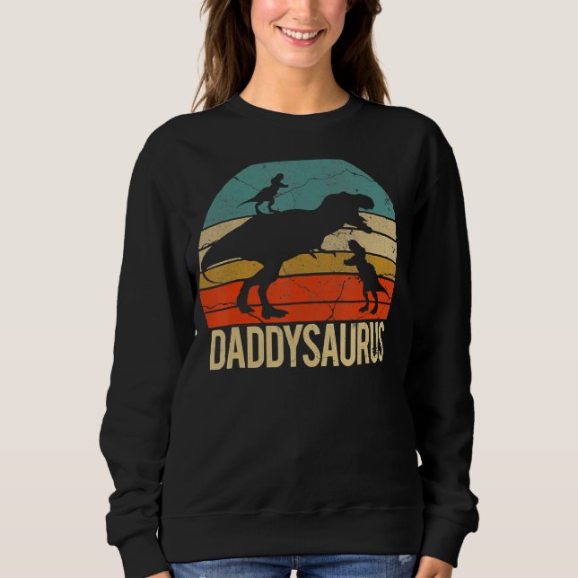 Sudadera Papi Dinosaurio Daddysaurus 2 Dos Niños Navidades (Anverso)