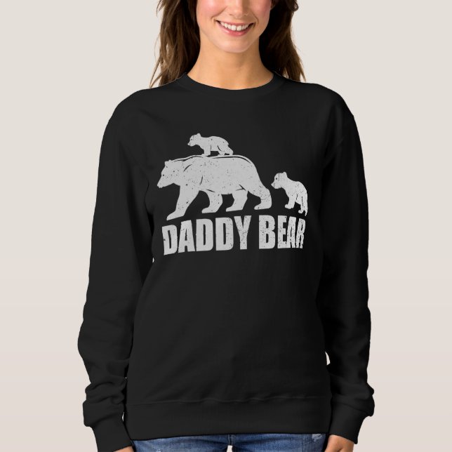 Sudadera Papi oso 2 Cubs Papi oso gemelo papá 2 niños (Anverso)