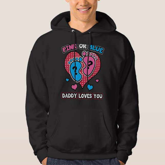 Sudadera Papi Rosa O Azul Te Ama Anuncio De Revelación De G (Anverso)