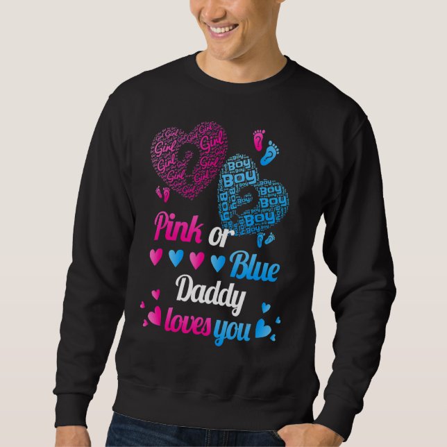 Sudadera Papi Rosa O Azul Te Ama Género Revelar Bebé 1 (Anverso)
