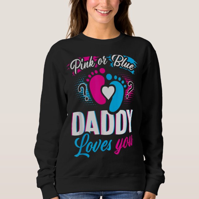 Sudadera Papi Rosa O Azul Te Ama Género Revelar Bebé Gi (Anverso)