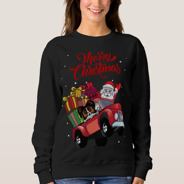 Sudadera Papillón Con Papá Noel En Camión Rojo (Anverso)