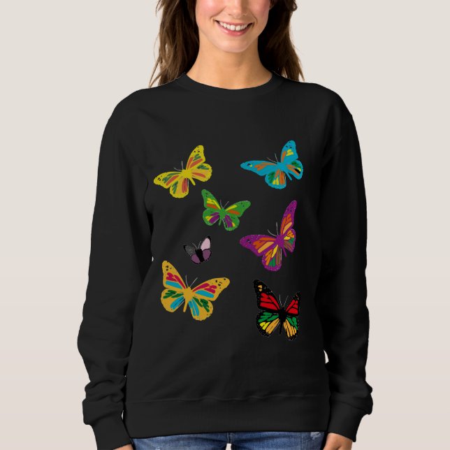 Sudadera Papillon Mignon Naranja Rosa Bleu Violet Jaune Amo (Anverso)
