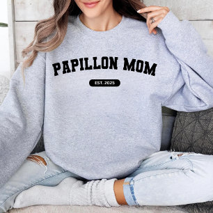 Sudadera PAPILLON MOM Personalizado de Mamá de perro Año de