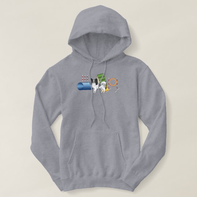 Sudadera Papillon Negro Y Blanco Con Equipo De Agilidad (Diseño del anverso)