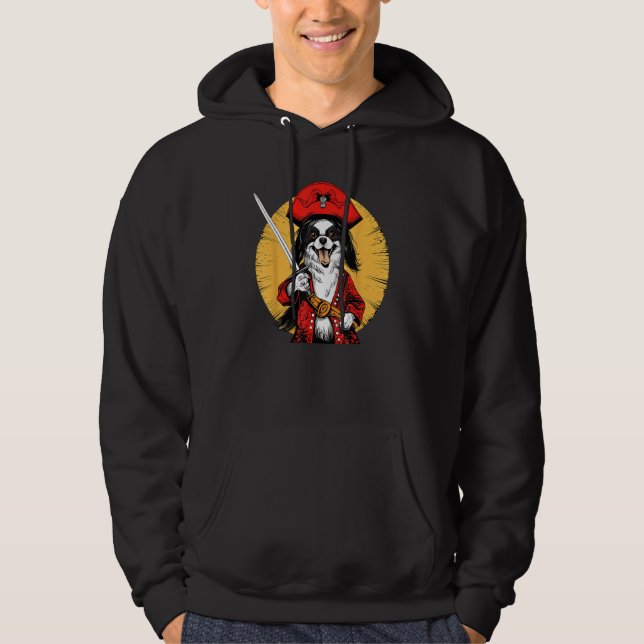 Sudadera Papillon Pirate Funny Dog Captain (Anverso)