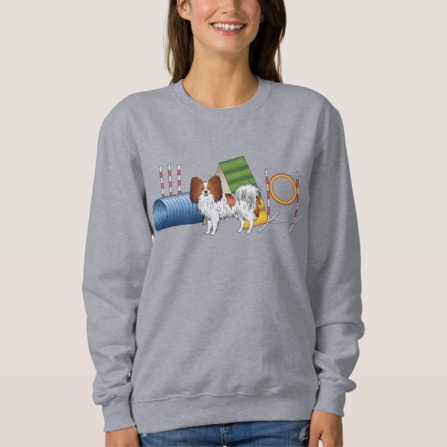 Sudadera Papillon Rojo Y Blanco Con Equipo De Agilidad (Anverso)