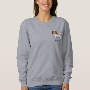 Sudadera Papillon Rojo Y Blanco Perro Lindo Con Texto Perso