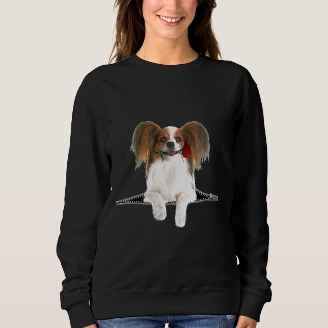 Sudadera Papillon Rosa Zipper Dog Pocket (Anverso)