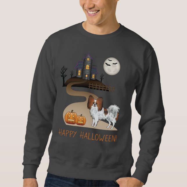 Sudadera Papillon Sable Rojo y Casa Embrujada de Halloween (Anverso)
