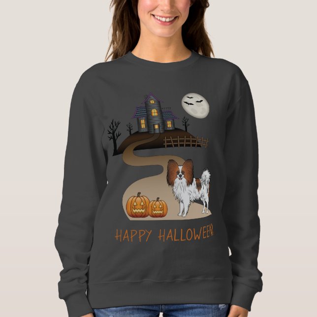 Sudadera Papillon Sable Rojo y Casa Embrujada de Halloween (Anverso)