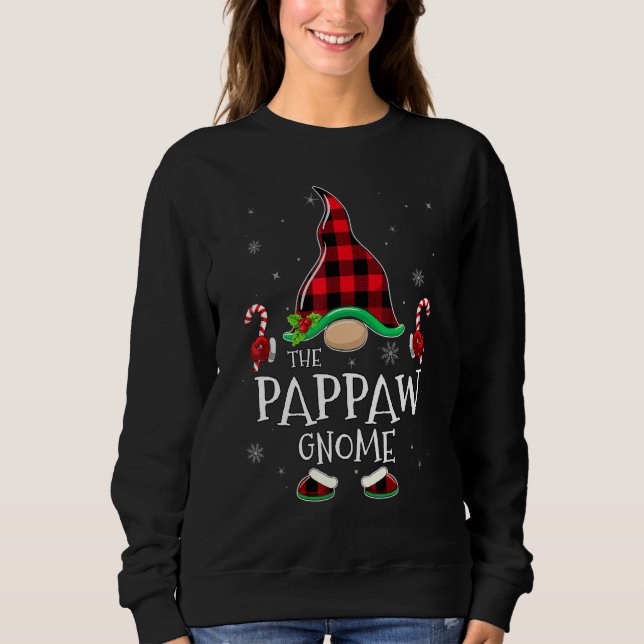 Sudadera Pappaw Gnome Buffalo Plaid Matching Family Christm (Anverso)