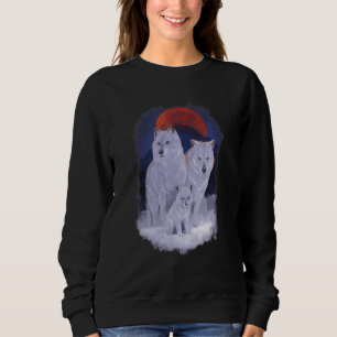 Sudadera Paquete Animal De La Familia Wolf Con Montañas Y M