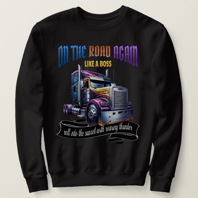Sudadera para conductor de camión semi (Anverso del diseño)