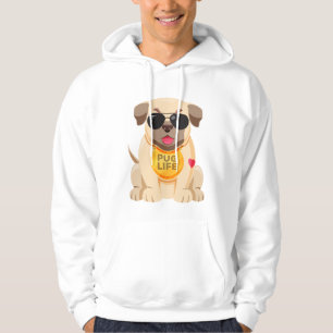 Sudadera para hombre con dibujo de pug de dibujos