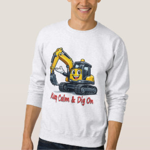 Sudadera para hombre con excavadora linda Keep Cal