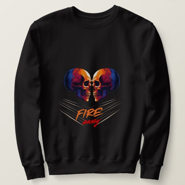 Sudadera para hombre con gráfico de dos calaveras  (Anverso del diseño)