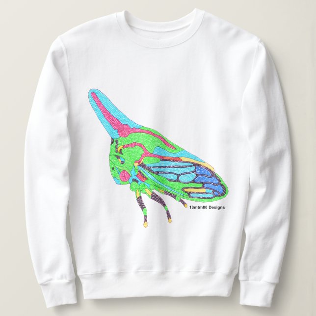 Sudadera para mujer (blanco) - Saltamontes de robl (Anverso del diseño)
