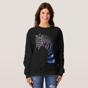 Sudadera para mujer con rayas y plumas de cebra