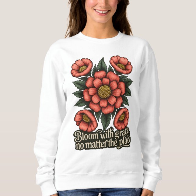 Sudadera para Mujer 'Florece con Gracia' (Anverso)