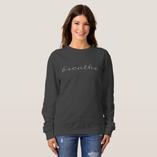 Sudadera Para mujer respire la camiseta en gris (Anverso completo)