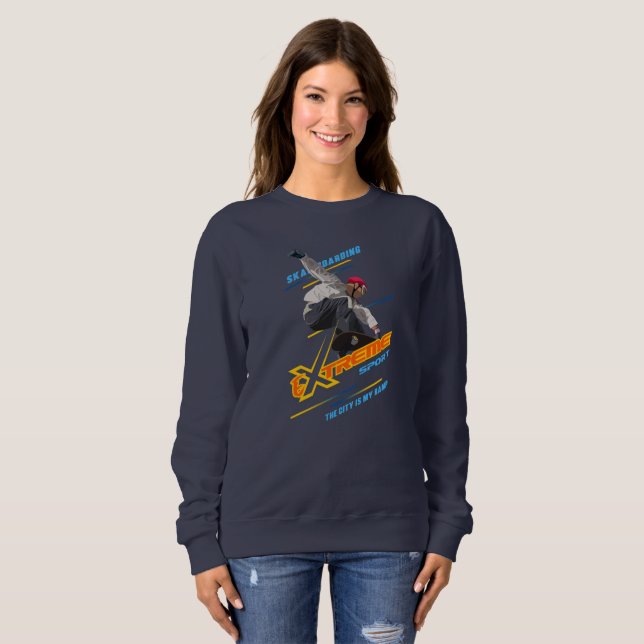 Sudadera para Mujer | Skateboard Deporte Extremo R (Anverso completo)