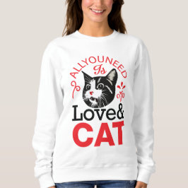 Sudadera para mujeres amantes y gatos - Acogedor,