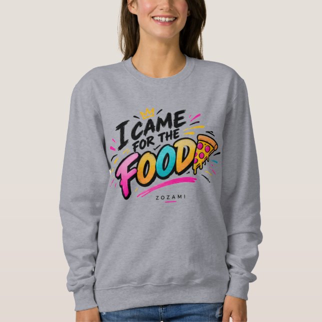 Sudadera para mujeres con 'Powered by Snacks' (Anverso)