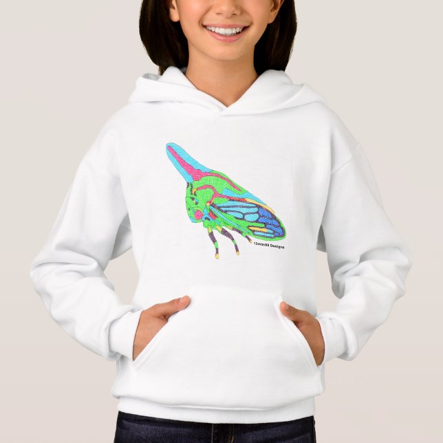 Sudadera para niña (blanco) - Saltamontes de roble (Anverso)