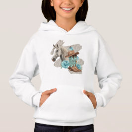 Sudadera para niñas con caballos occidentales