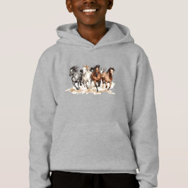Sudadera para niños con caballos al galope